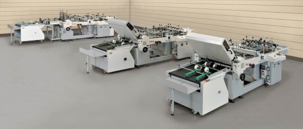CombiUnica Line folder gluer machines in the showroom