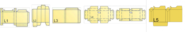 Simple in-line and crash lock boxes made with CombiUnica V5