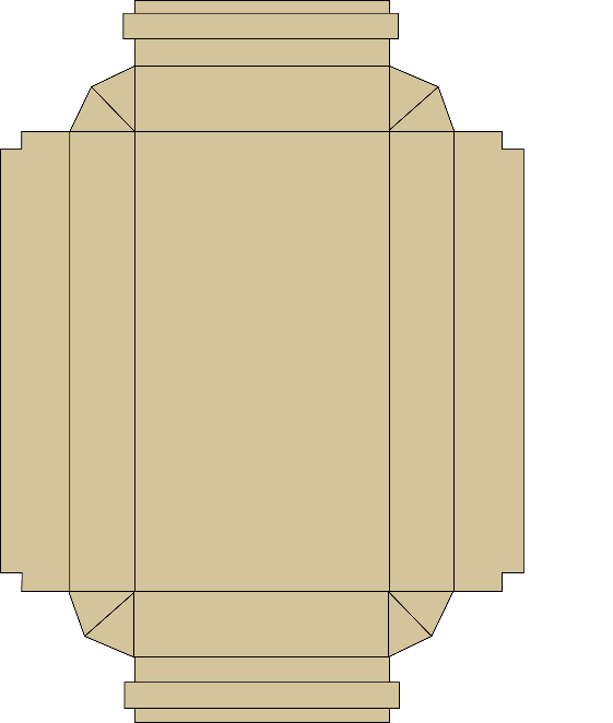 Irregular shaped cardboard on manual taping machine